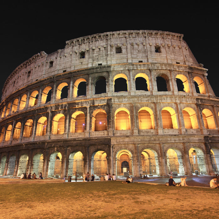 Colosseum in Rom Italien, Glasbild Quadratisch