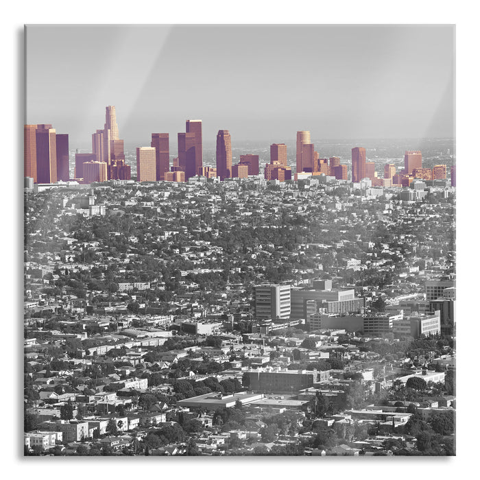 Pixxprint Los Angeles Metropolitan Area, Glasbild Quadratisch