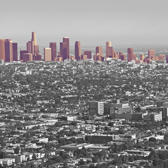 Los Angeles Metropolitan Area, Glasbild Quadratisch