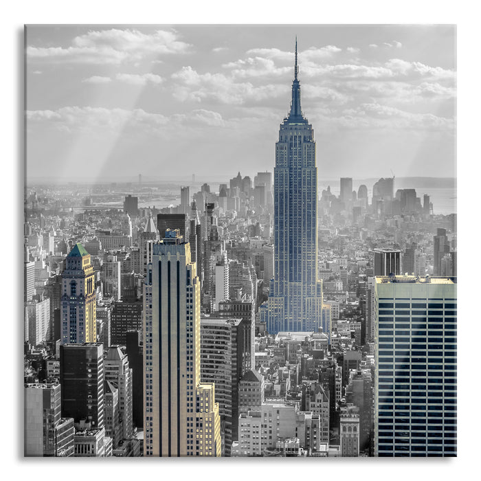Pixxprint New Yorker Empire State Building, Glasbild Quadratisch