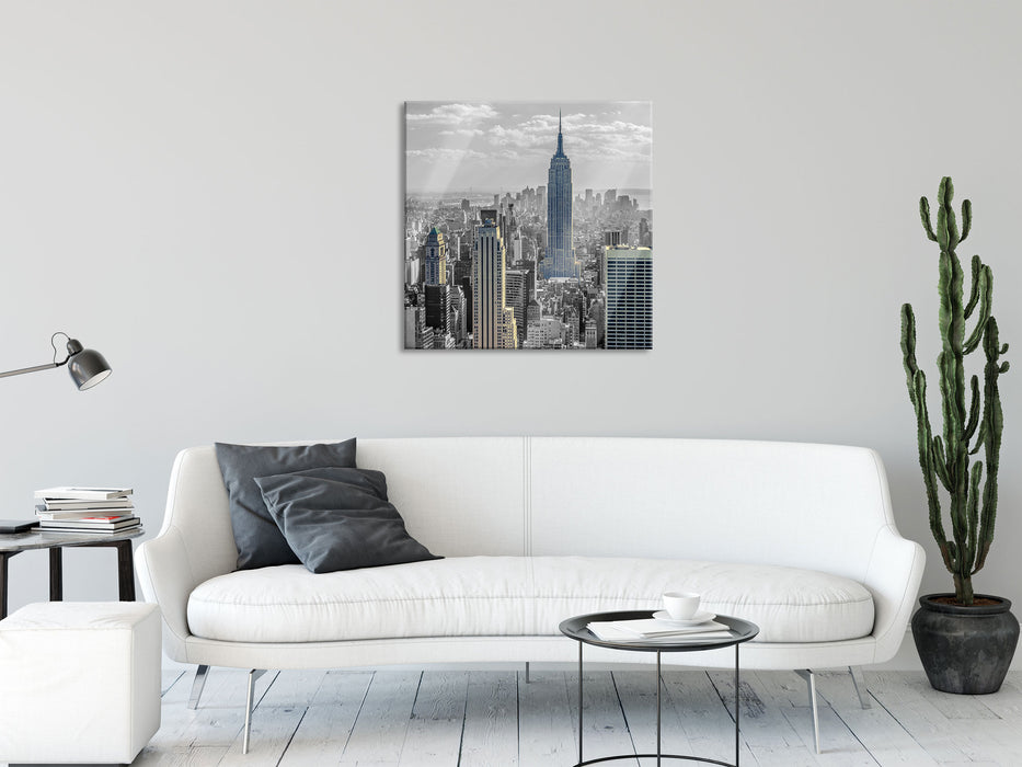 New Yorker Empire State Building, Glasbild Quadratisch