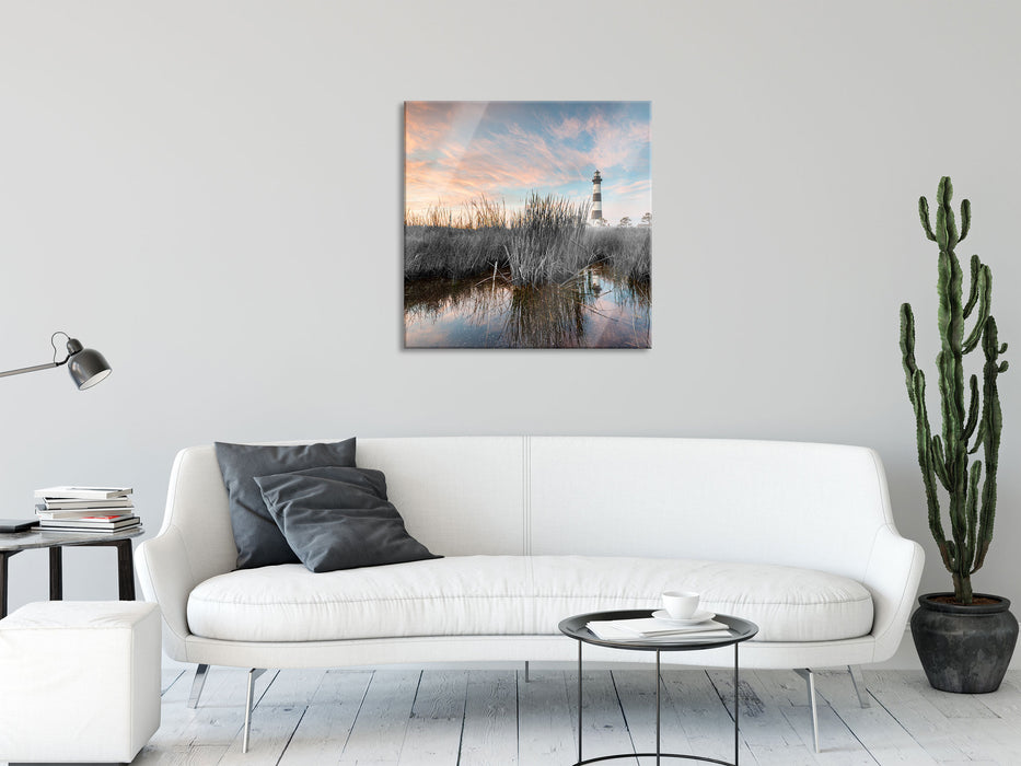 Bodie Island Lighthouse, Glasbild Quadratisch