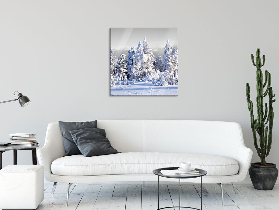 Winter Wunderland, Glasbild Quadratisch