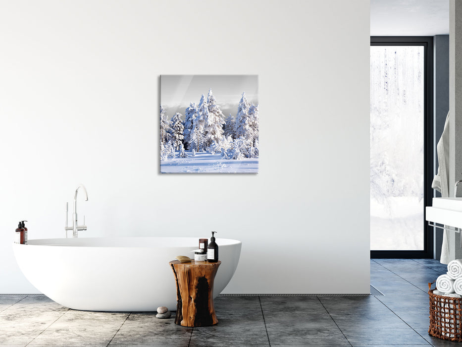 Winter Wunderland, Glasbild Quadratisch