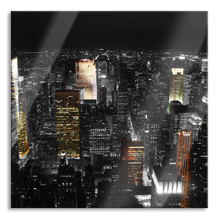 Pixxprint Nightlife Big City, Glasbild Quadratisch