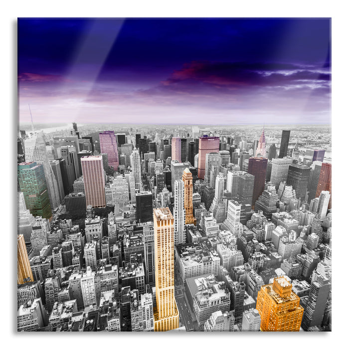 Pixxprint Skyline New York, Glasbild Quadratisch