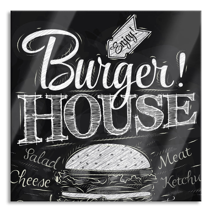 Pixxprint Burger House, Glasbild Quadratisch