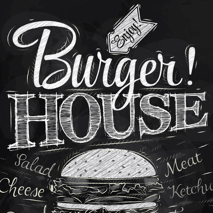 Burger House, Glasbild Quadratisch