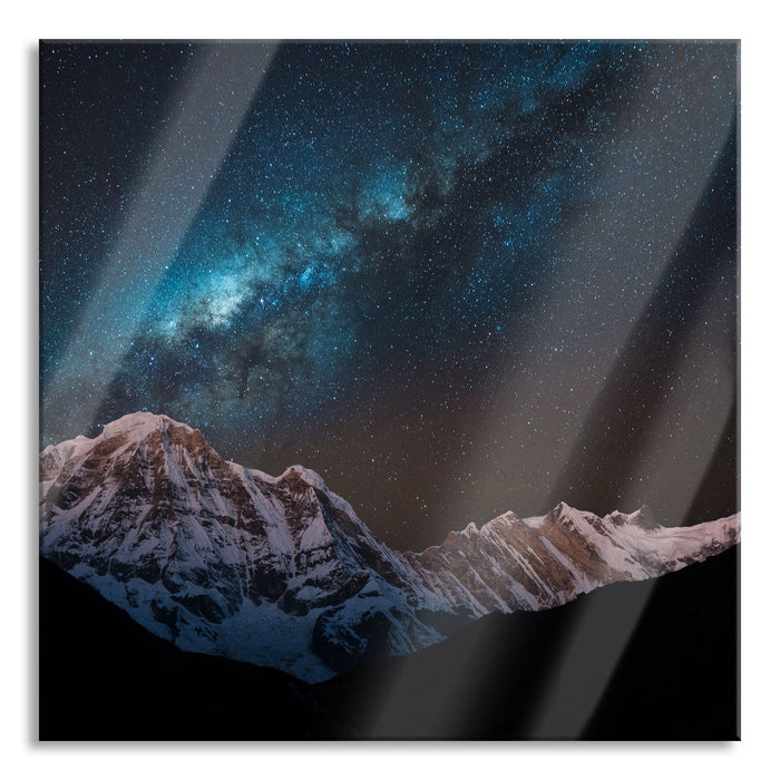 Pixxprint Annapurna bei Nacht, Glasbild Quadratisch