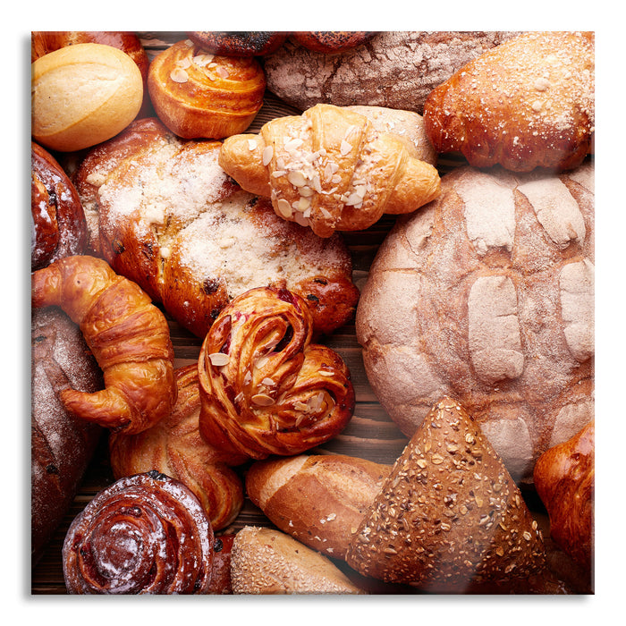 Pixxprint Bread and buns, Glasbild Quadratisch