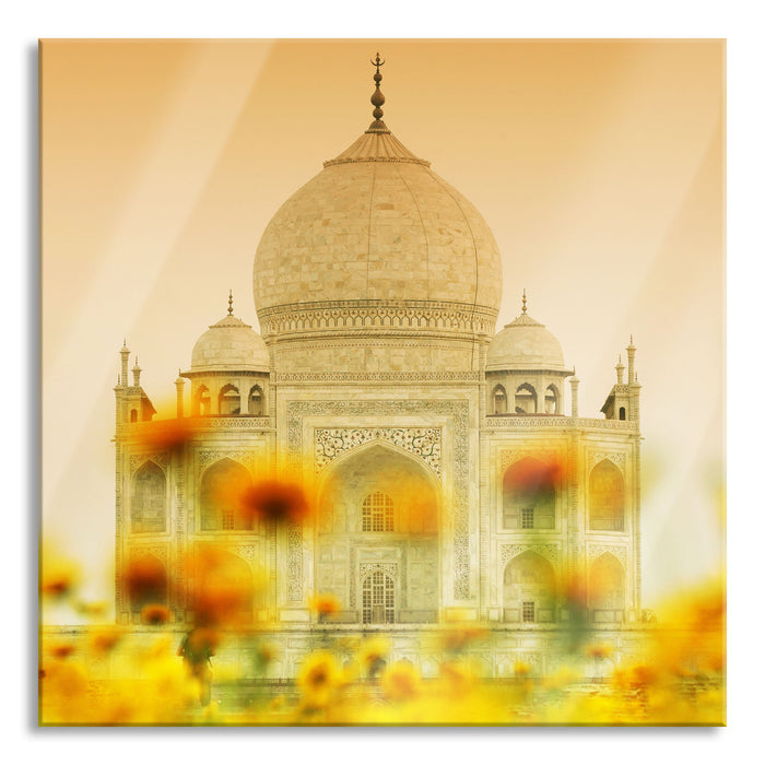 Pixxprint Taj Mahal im Sommer, Glasbild Quadratisch