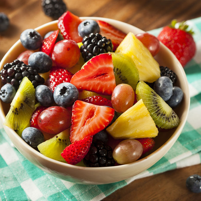 Gesunde Obstvielfalt, Glasbild Quadratisch