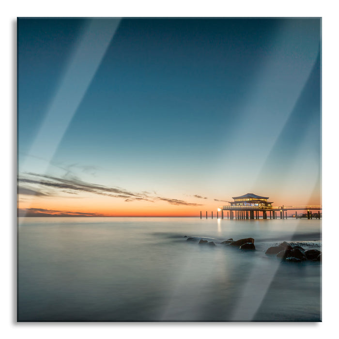 Pixxprint Timmendorfer Strand, Glasbild Quadratisch