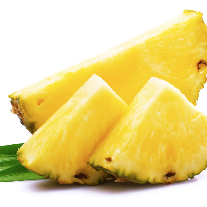 Saftige Ananasscheiben, Glasbild Quadratisch