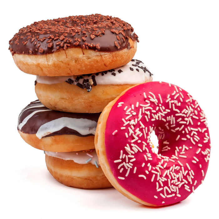 Süße Donuts, Glasbild Quadratisch