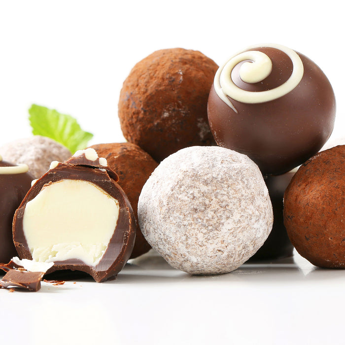 Schokotrüffel, Glasbild Quadratisch