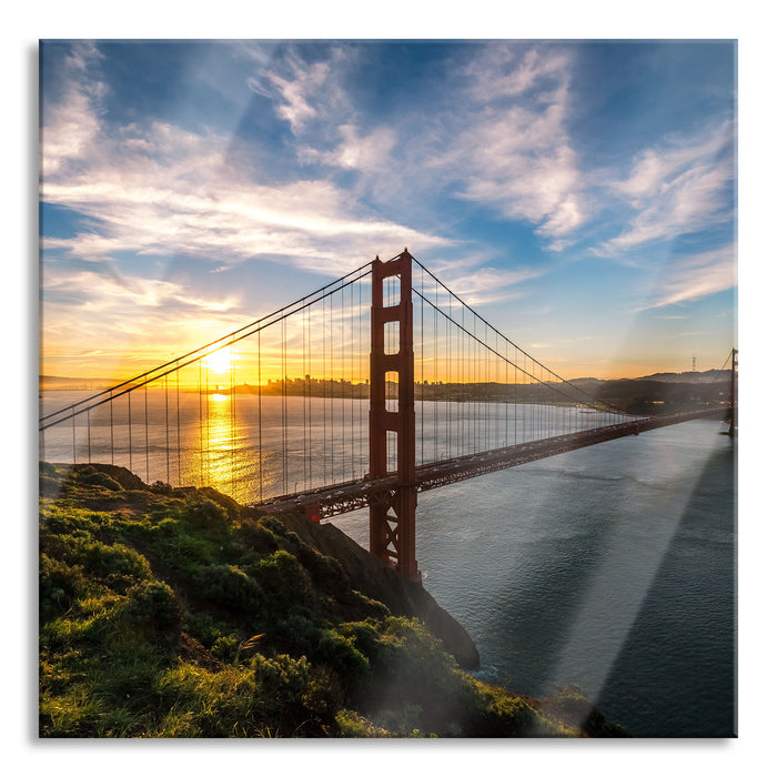 Pixxprint Golden Gate Bridge, Glasbild Quadratisch