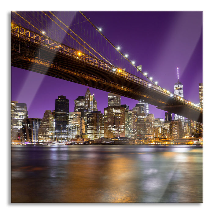 Skyline von Manhattan, Glasbild Quadratisch