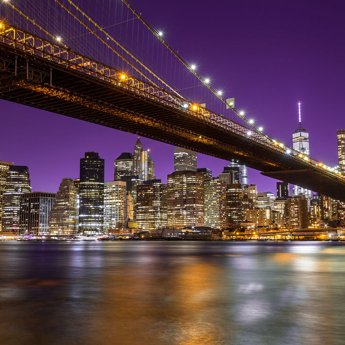 Skyline von Manhattan, Glasbild Quadratisch