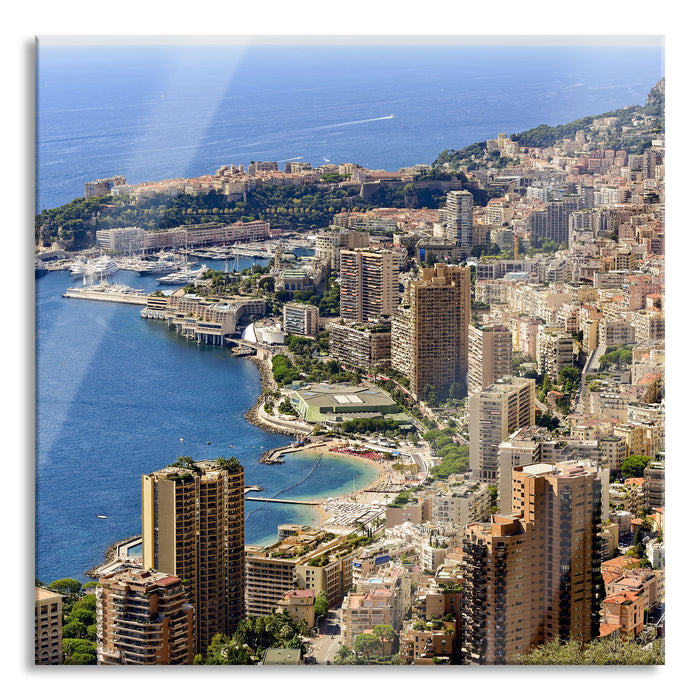 Blick auf das Monte Carlo, Glasbild Quadratisch