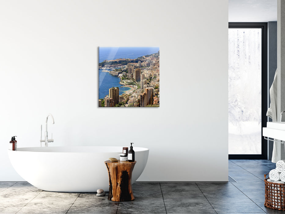 Blick auf das Monte Carlo, Glasbild Quadratisch