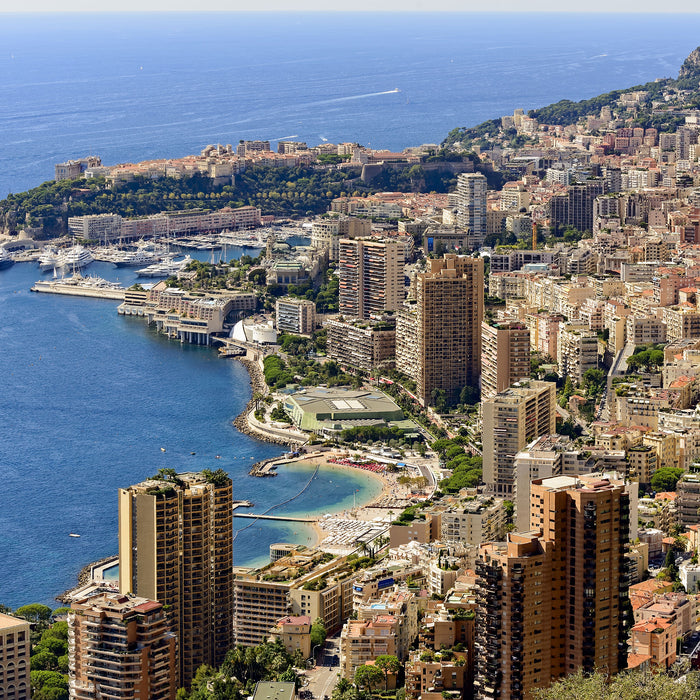 Blick auf das Monte Carlo, Glasbild Quadratisch