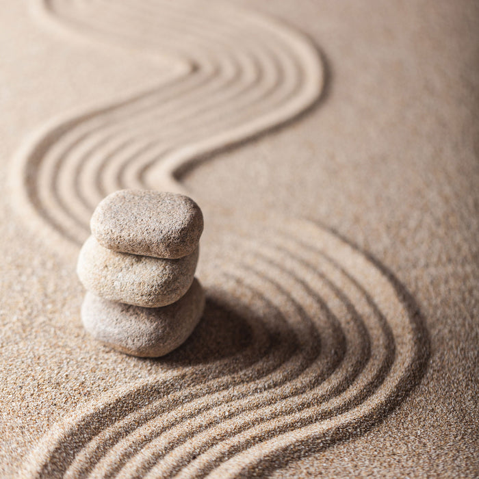 Wellenmuster im Sand, Glasbild Quadratisch