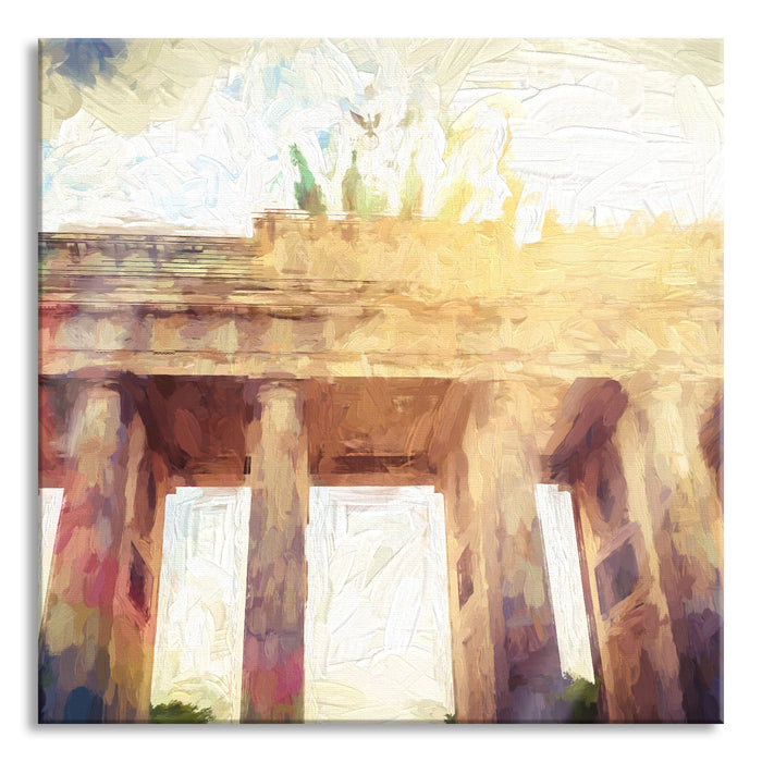 Pixxprint Brandenburger Tor in Berlin, Glasbild Quadratisch