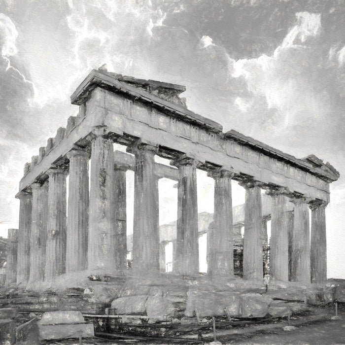 Akropolis in Athen, Glasbild Quadratisch