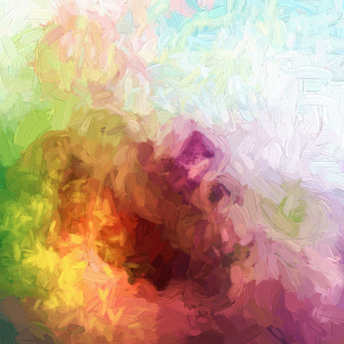 abstrakte bunte Wasserfarben, Glasbild Quadratisch