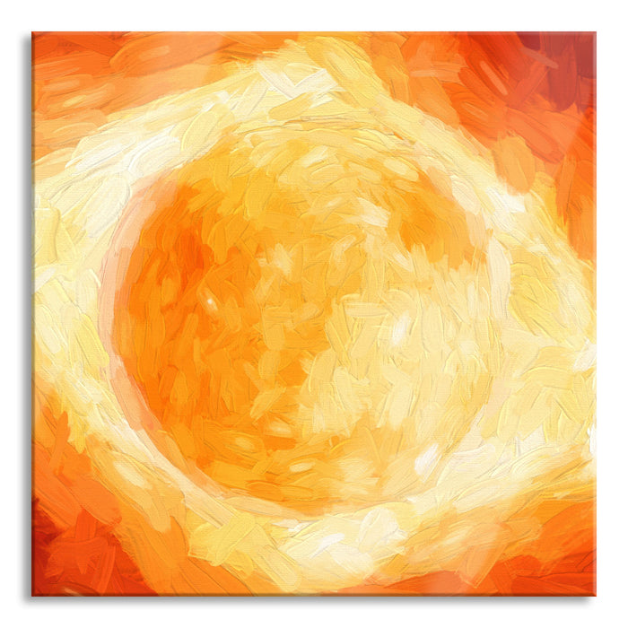 Pixxprint Sonne Feuerball, Glasbild Quadratisch