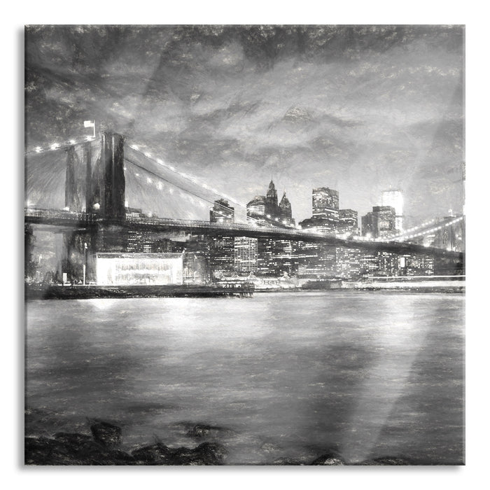 Pixxprint Skyline New York, Glasbild Quadratisch