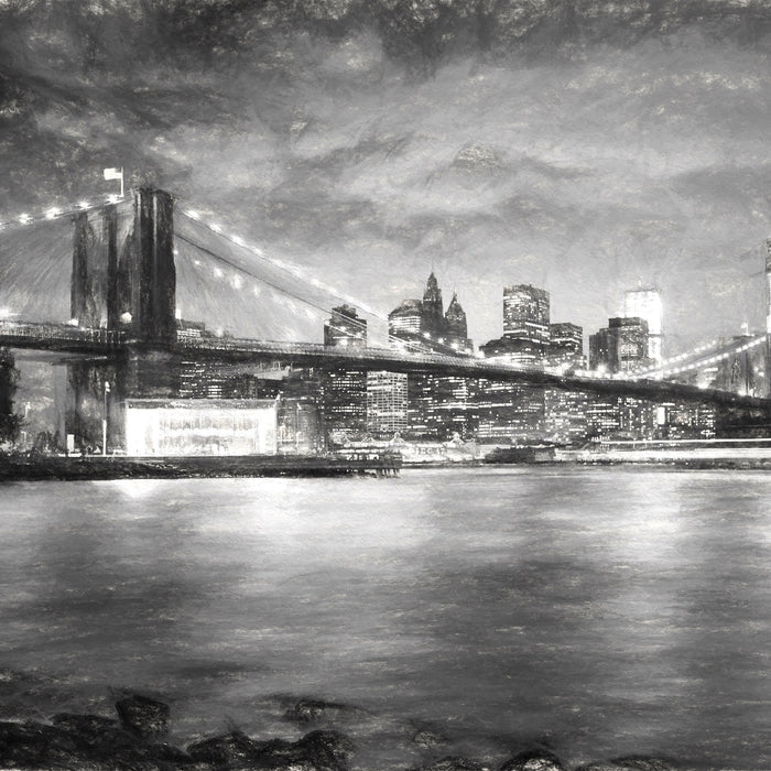 Skyline New York, Glasbild Quadratisch