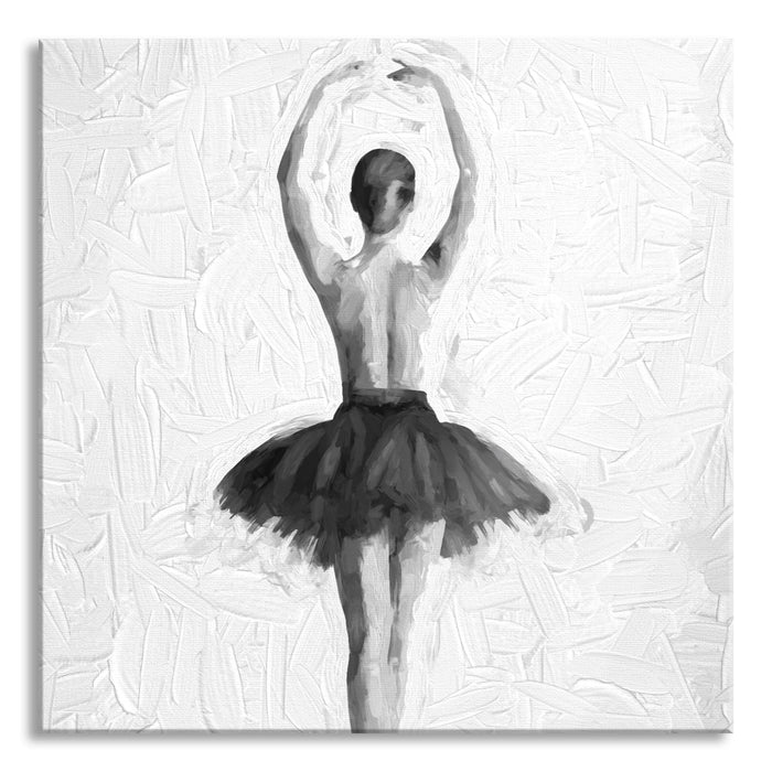 Pixxprint Ballerina mit nackten Oberkörper, Glasbild Quadratisch