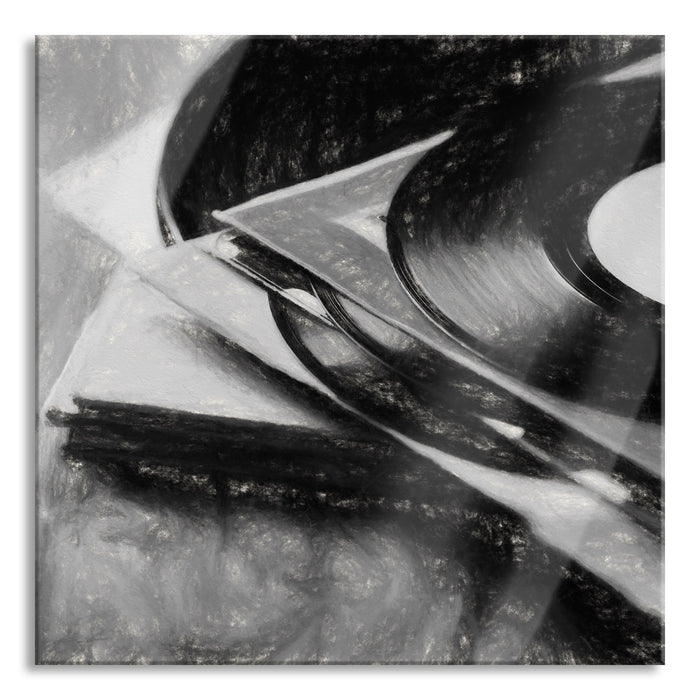 Pixxprint Schallplatten, Glasbild Quadratisch