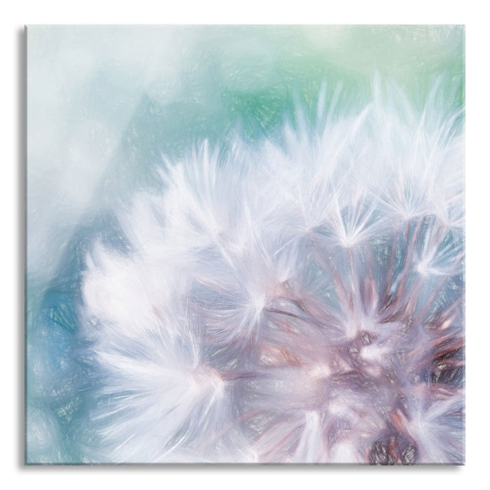 Pixxprint Zauberhafte Pusteblume, Glasbild Quadratisch