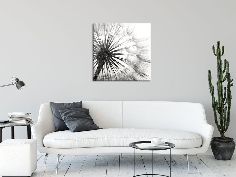 Schöne Pusteblume, Glasbild Quadratisch