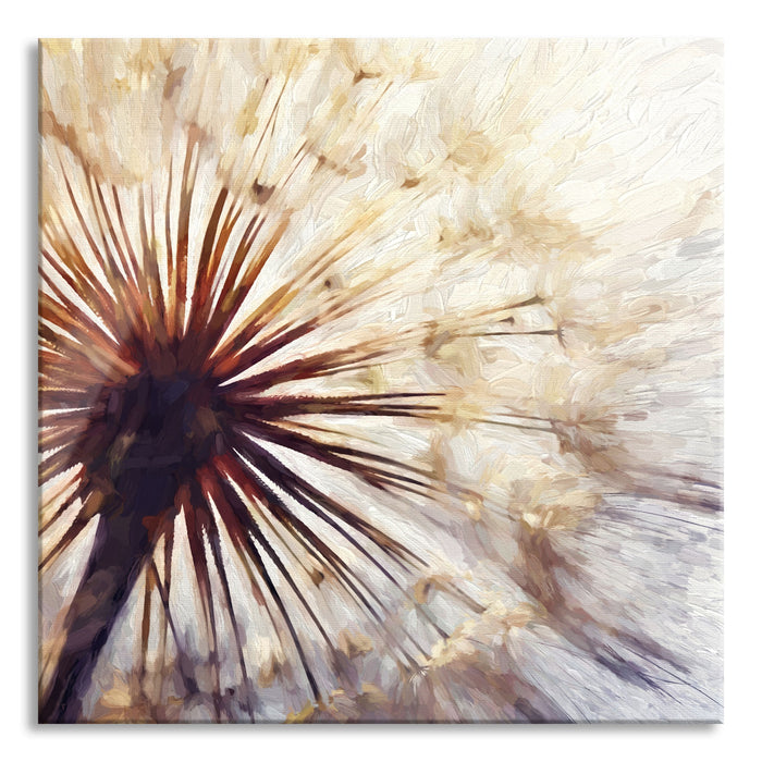 Pixxprint Schöne Pusteblume, Glasbild Quadratisch