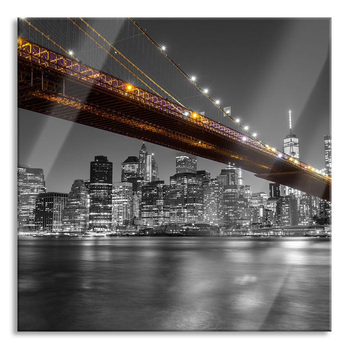 Skyline von Manhattan, Glasbild Quadratisch