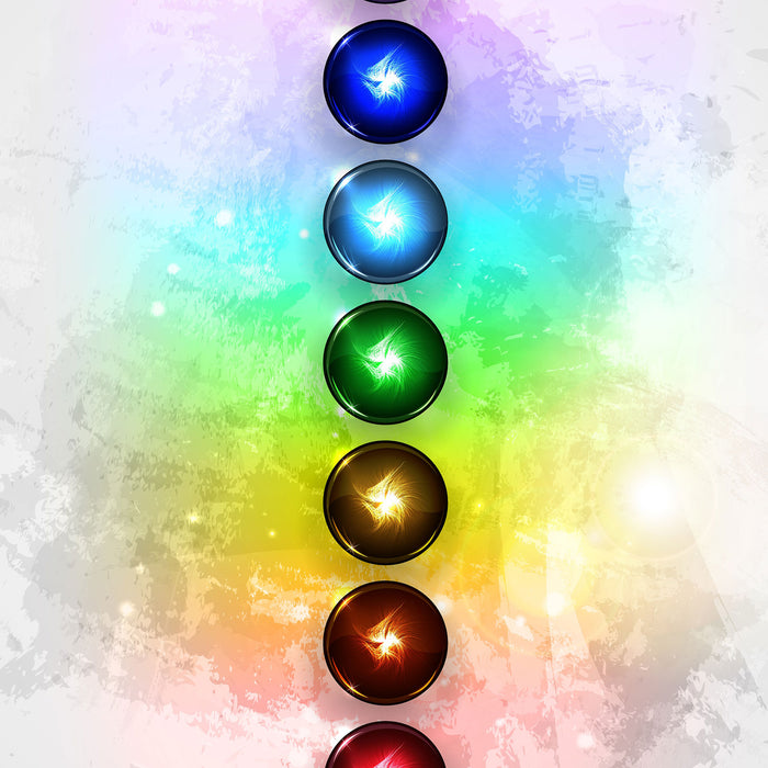 Chakra Eneregieelemente, Glasbild Quadratisch