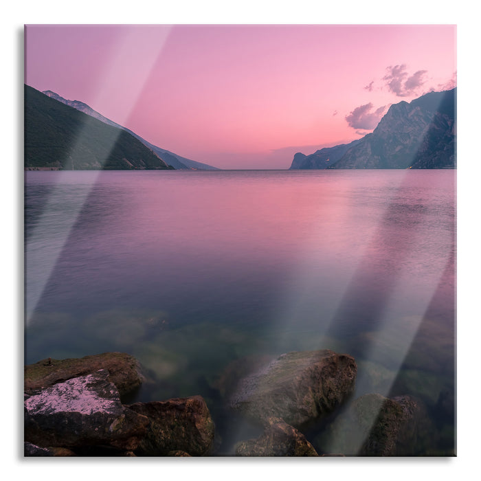 Gardasee in Italien, Glasbild Quadratisch