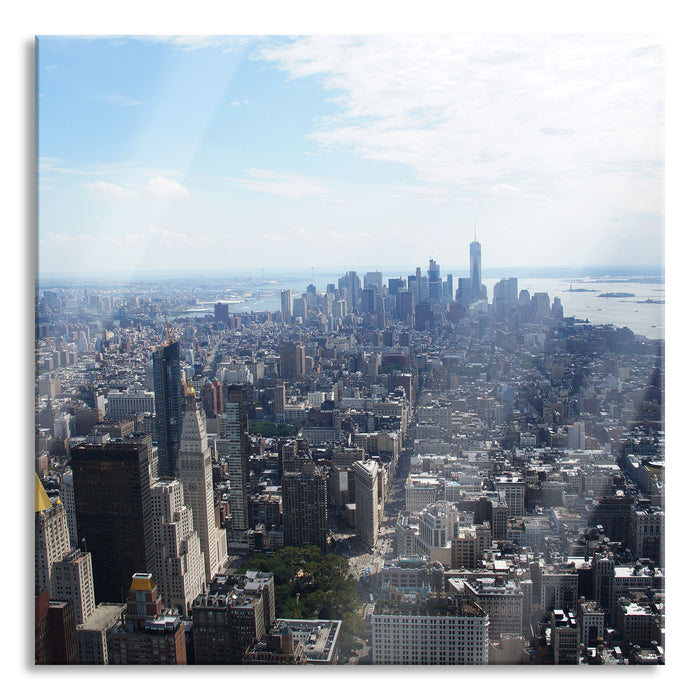 Pixxprint New York City Panorama, Glasbild Quadratisch