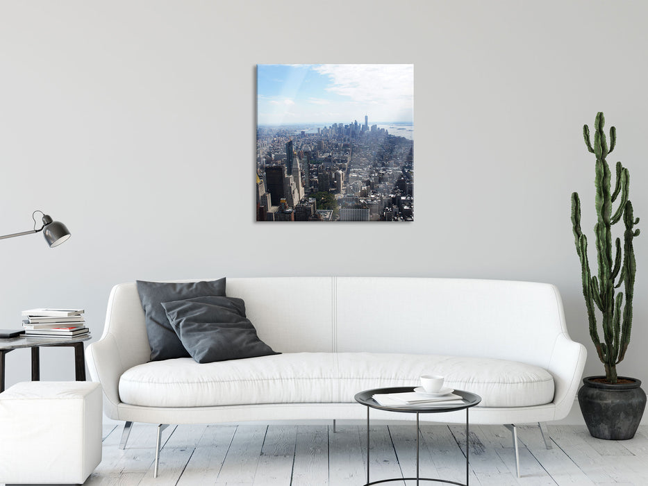 New York City Panorama, Glasbild Quadratisch