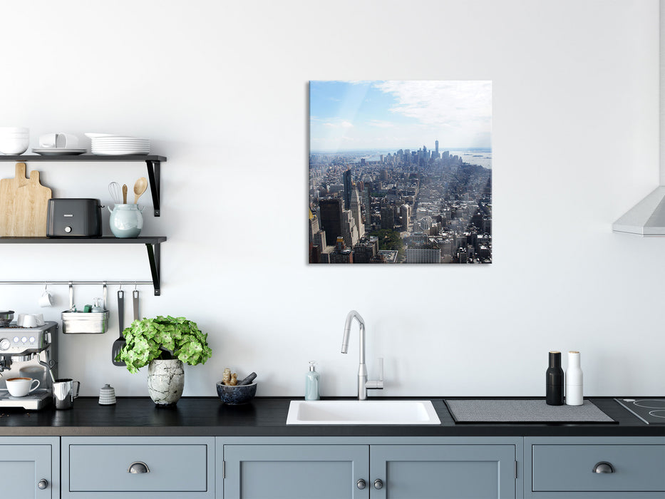 New York City Panorama, Glasbild Quadratisch