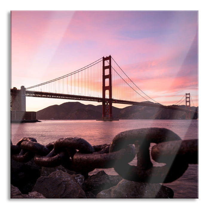 Pixxprint Golden Gate Bridge, Glasbild Quadratisch