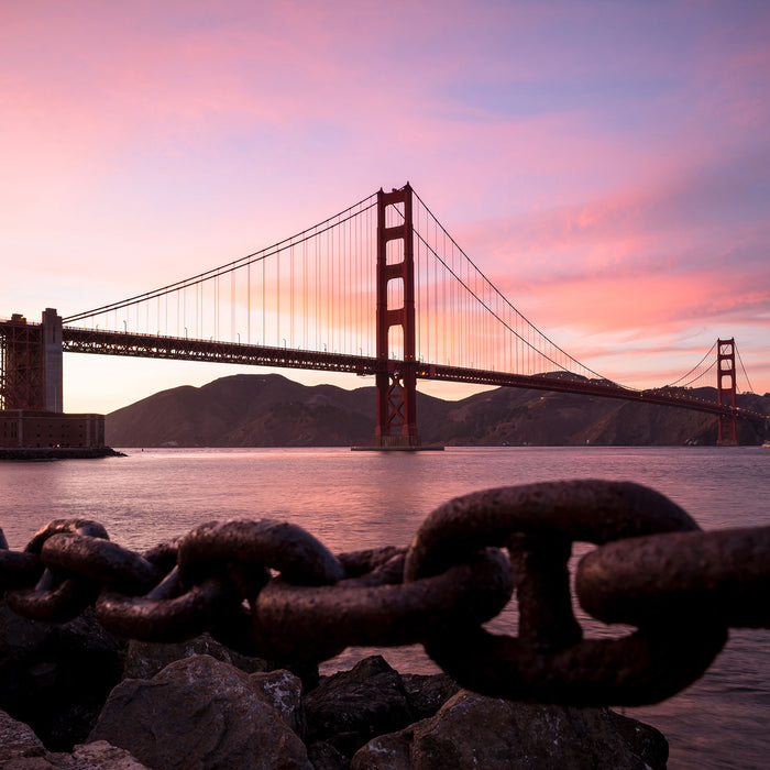 Golden Gate Bridge, Glasbild Quadratisch