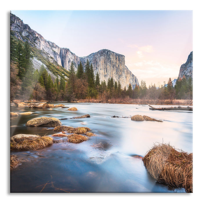 Yosemite National Park, Glasbild Quadratisch