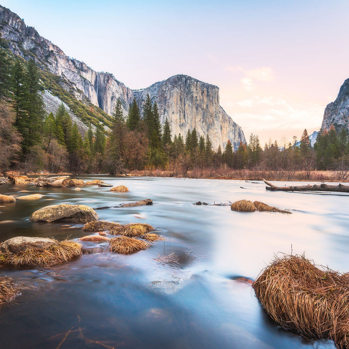 Yosemite National Park, Glasbild Quadratisch