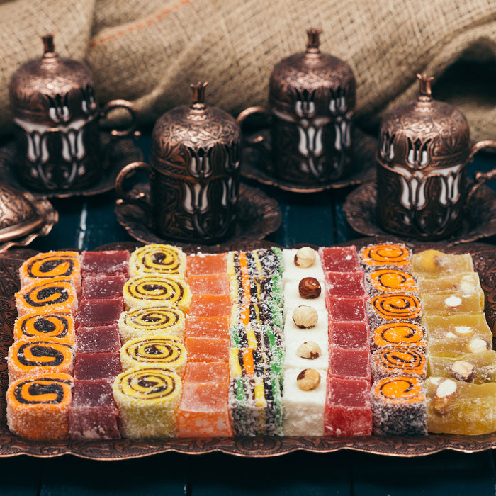 traditionelle türkische Desserts, Glasbild Quadratisch