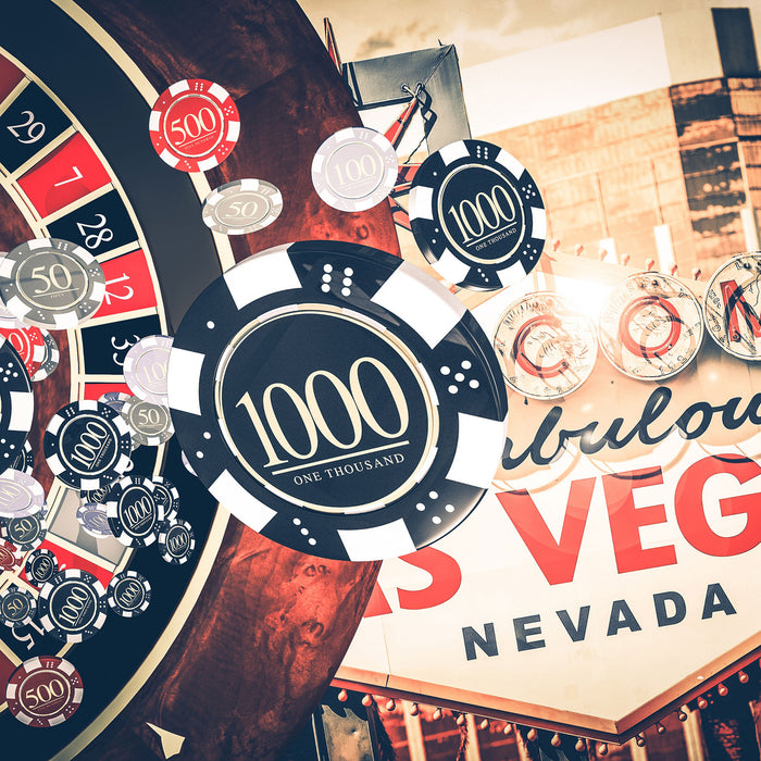 Las Vegas Casino Roulette, Glasbild Quadratisch